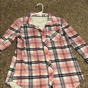 Plaid Pink and White Kids Shirt